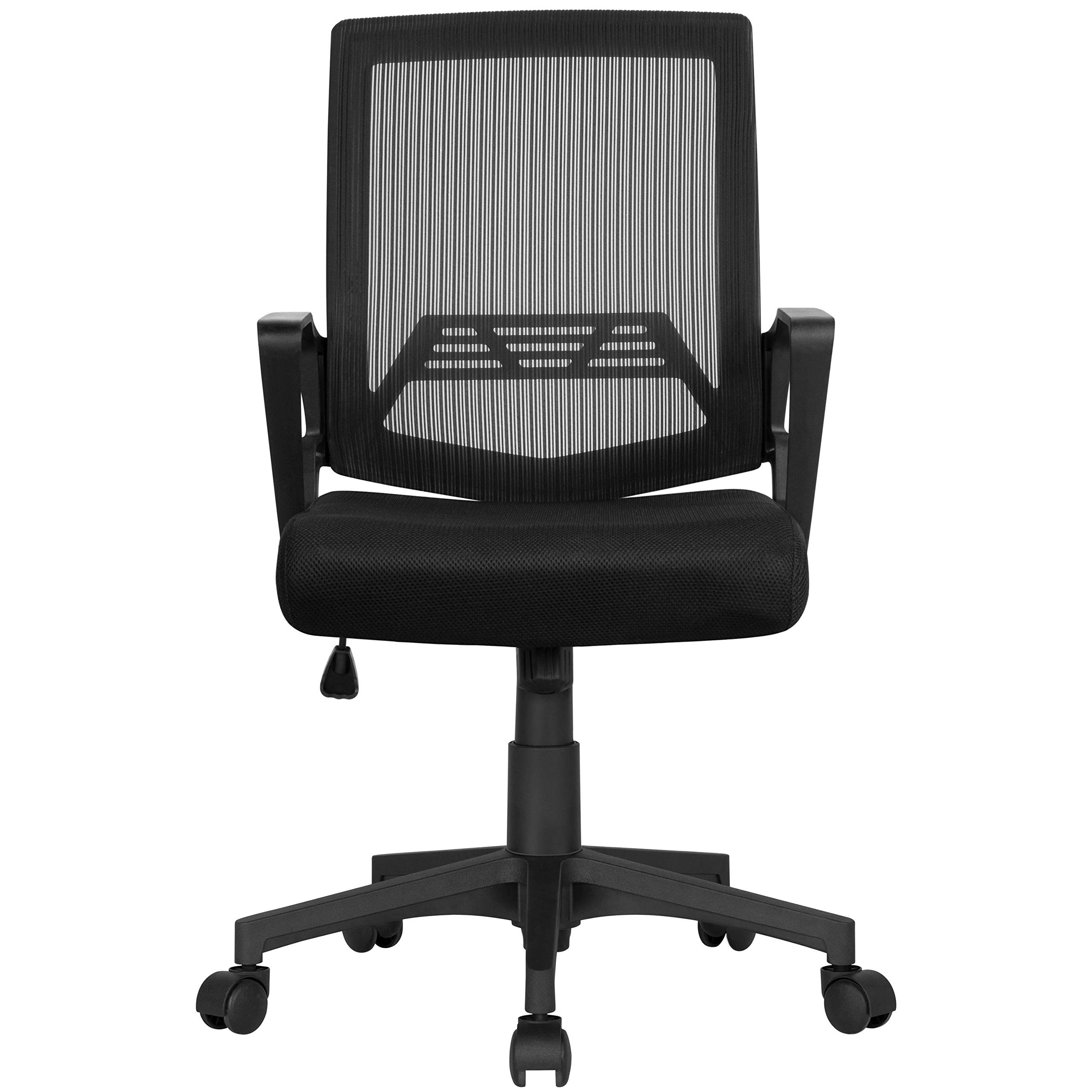 Yaheetech Ergonomic Gaming Chair - Breathable Mesh Computer Chair with Adjustable Lumbar Support, Mid-Back Office Desk Chair for Work & Gaming - Comfortable for Long Hours (Black) - Perfect for Home Office, Gaming Setup & Workspace