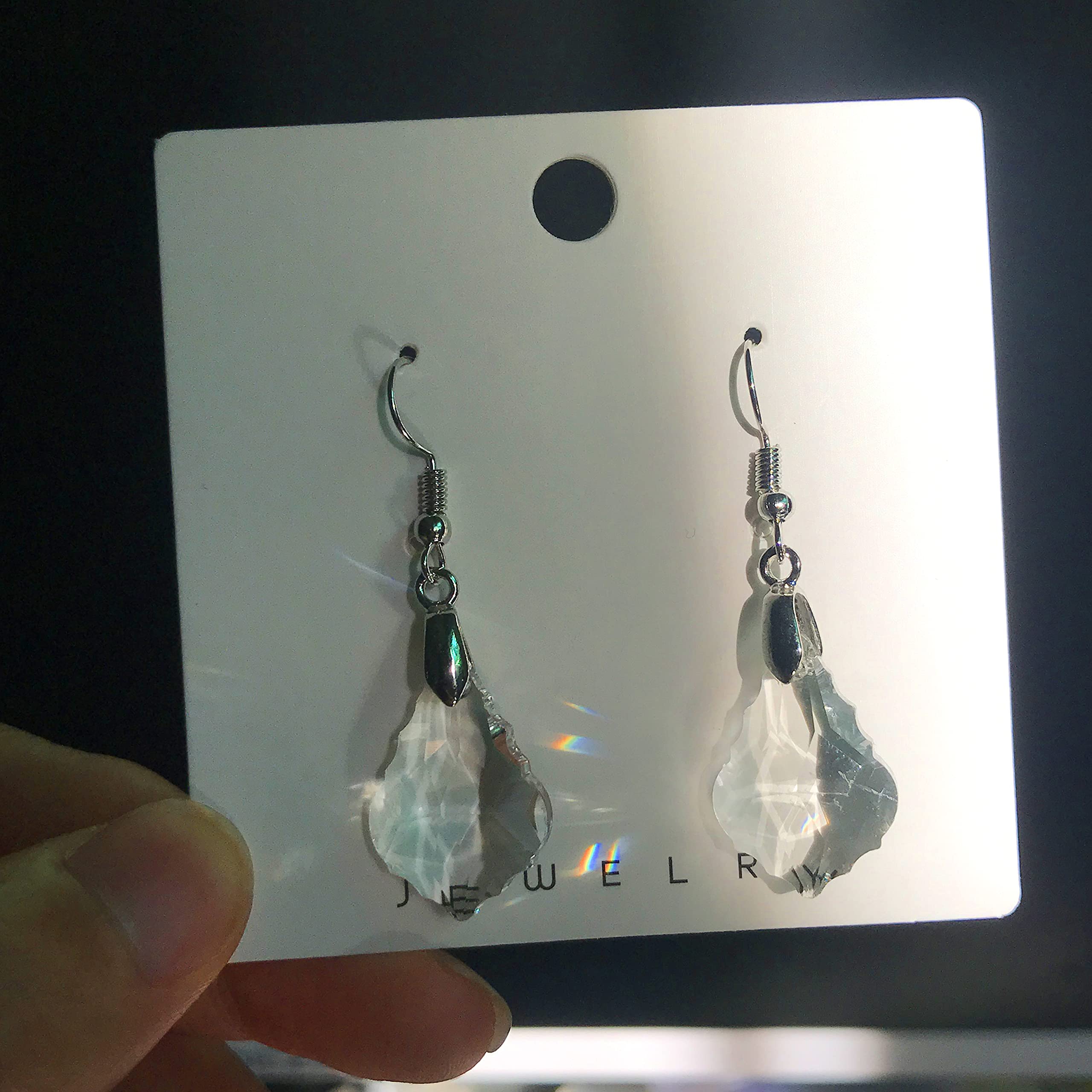 Sparkly Multi-Color Crystal Teardrop Dangle Earrings for Women - Rainbow Geometric Statement Jewelry Gifts | Perfect for Parties, Weddings & Special Occasions
