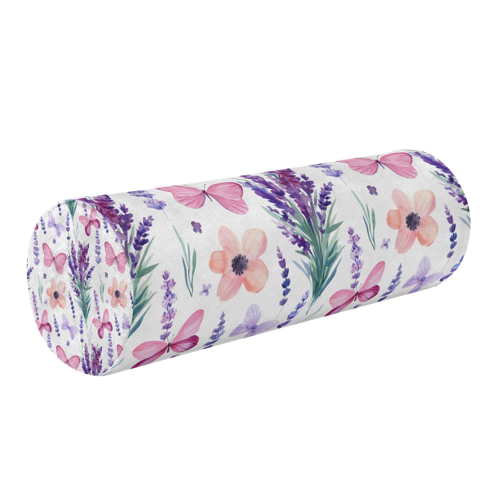 **YETTASBIN Lavender Memory Foam Cylinder Pillow for Neck & Back Pain Relief - Soft, Breathable Travel Bolster Pillow with Removable Washable Cover - Perfect for Sleeping, Head Support, Leg Comfort & Relaxation at Home or On-the-Go**