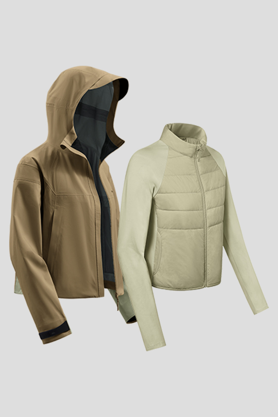 Women's Lightweight 3-in-1 Windbreaker Jacket with Hood - Waterproof Raincoat & Warm Fleece Lining for Hiking, Running & Outdoor Activities