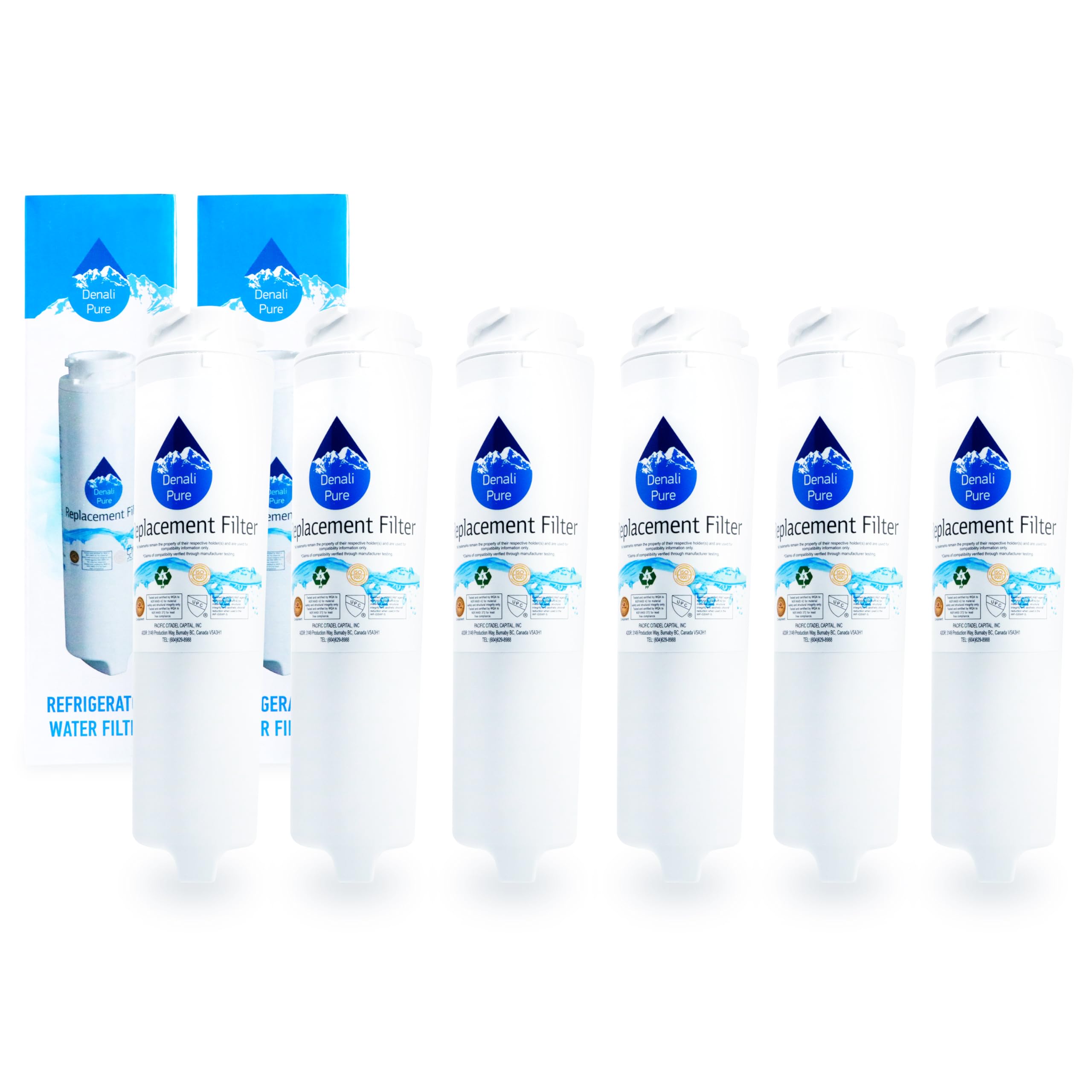 6-Pack GE PDS22MFWACC Refrigerator Water Filter Replacement - Compatible with GE GSWF Fridge Water Filter Cartridge | Clean Drinking Water for Home & Office