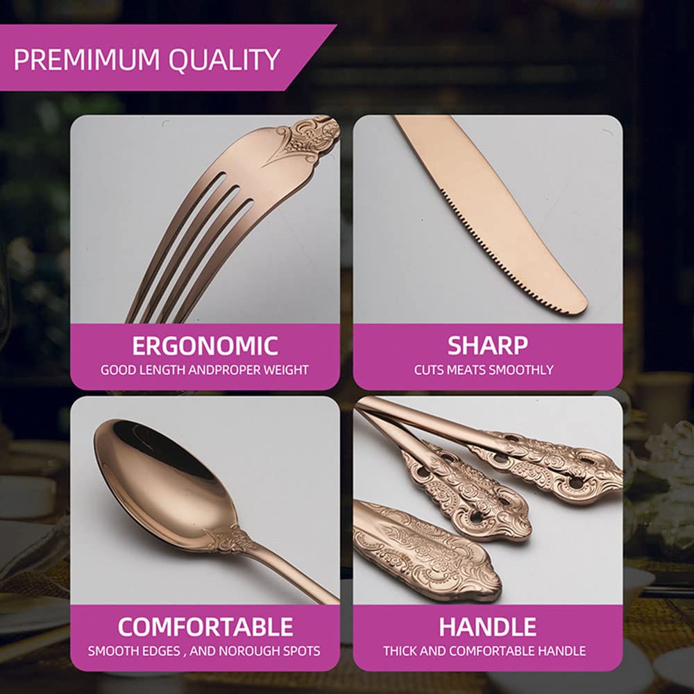50-Piece Stainless Steel Silverware Set - Premium Flatware Cutlery for Home, Kitchen, Restaurant & Hotel - Service for 10 - Dishwasher Safe - Perfect for Dining, Entertaining & Catering Events