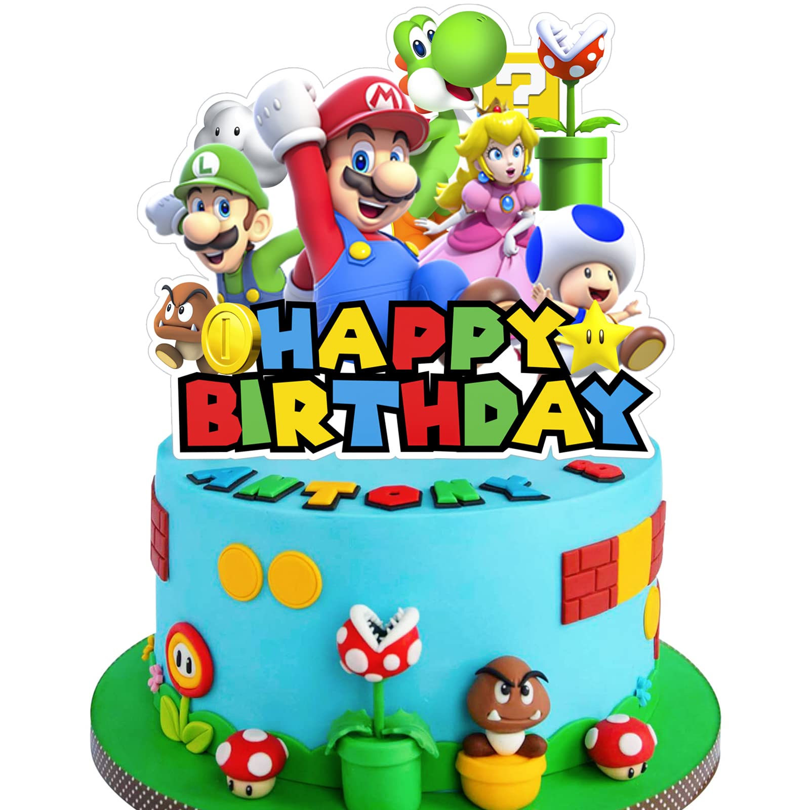 Super Mario Birthday Party Supplies Set - Cake Topper, Decorations & Party Favors for Kids | Perfect for Mario Themed Birthday Celebrations, Game Nights & Nintendo Fan Events