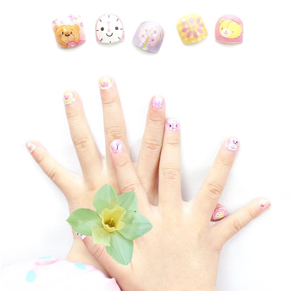 200+ Cute & Kid-Friendly Nail Stickers for Girls - Self-Adhesive Nail Decals for Children's Fingernails & Toenails - Perfect for Birthday Parties, Christmas Stocking Stuffers & DIY Manicures at Home