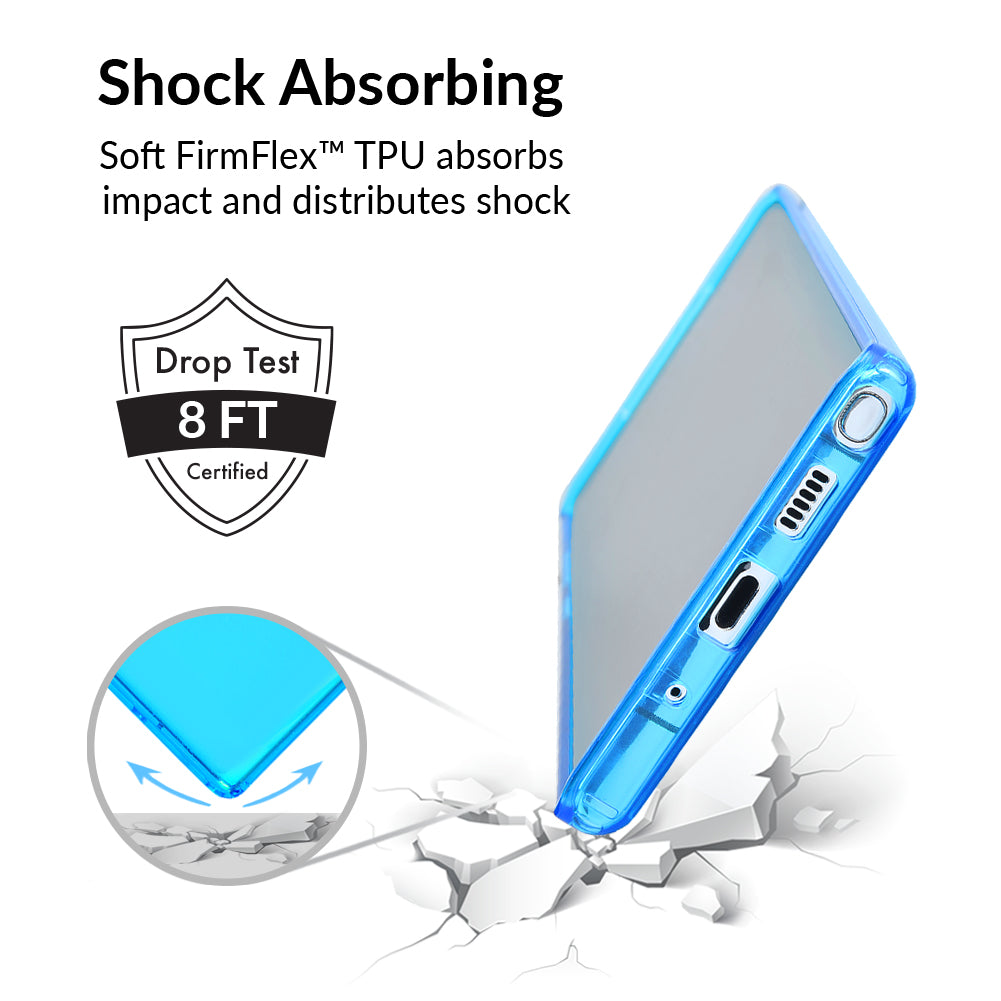 Neon Blue Clear Samsung Phone Case - Slim Protective Cover for Galaxy S21/S20/Note 20 - Shockproof & Scratch Resistant - Perfect for Everyday Use & Outdoor Activities