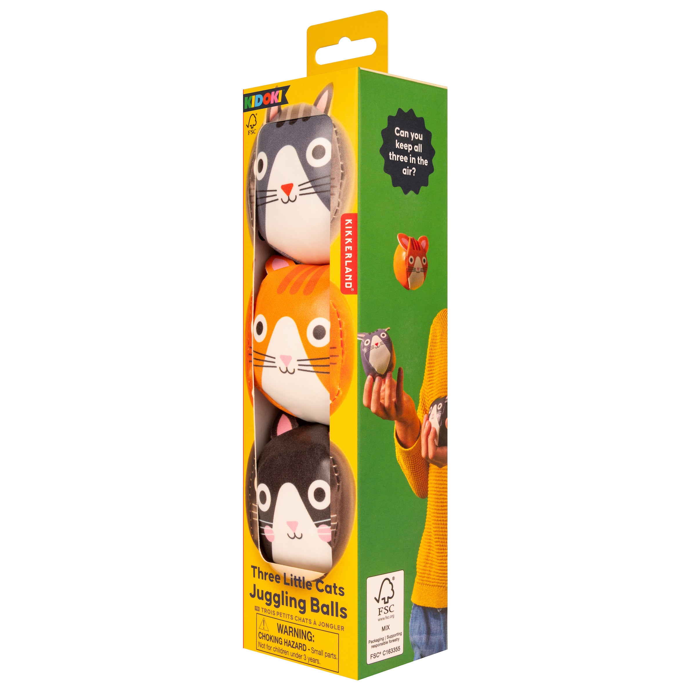 Kidoki Three Little Cats Juggling Balls - Fun Cat Toys for Indoor Play, Training & Entertainment | Perfect Gift for Cat Lovers