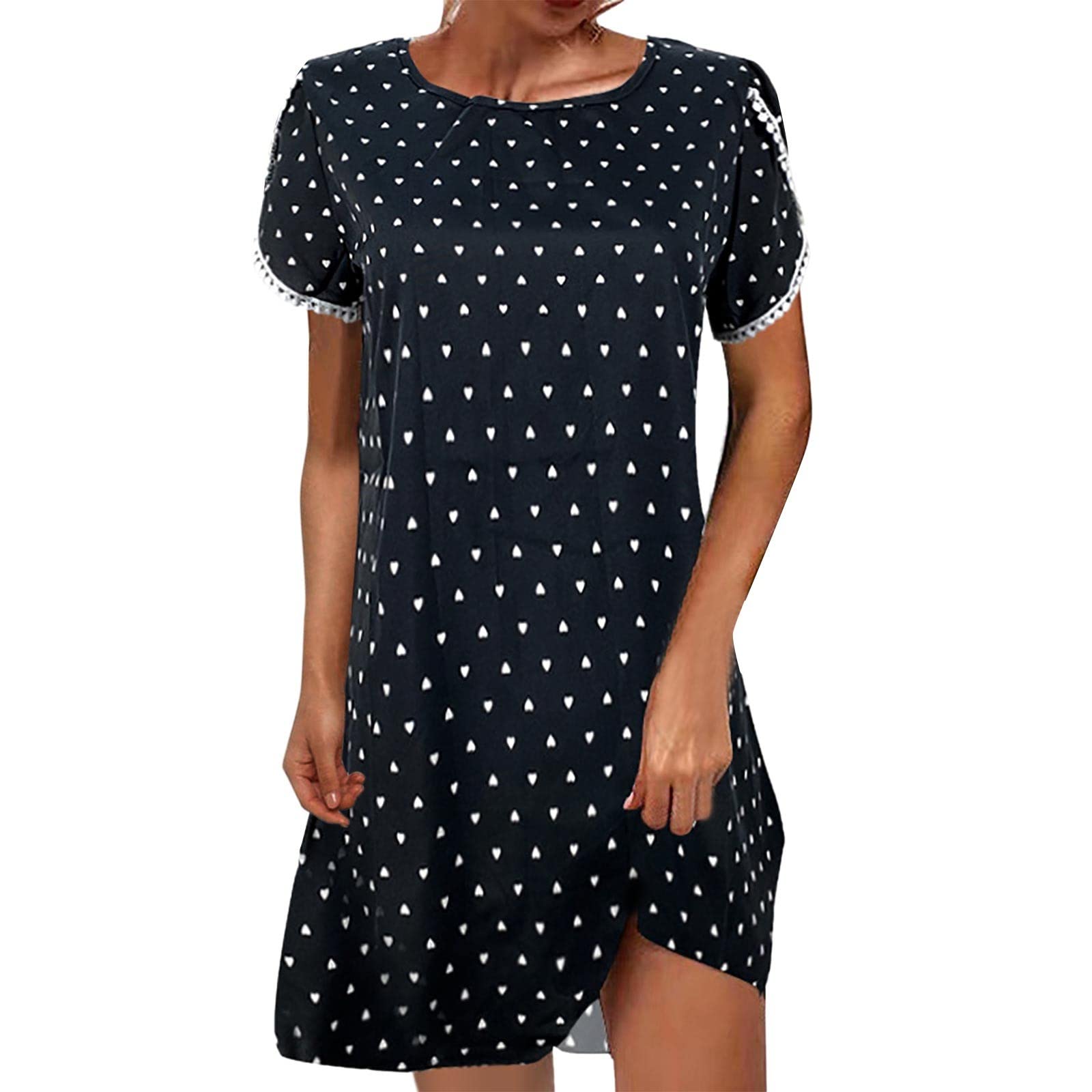 AxiBa Women's Floral Summer Dress - Short Sleeve Round Neck Flared Sundress | Lightweight Comfortable Beach Dress for Tropical Vacations & Picnics | Perfect for Outdoor Events, Travel & Date Nights | Great for Poolside Lounging & Resort Wear | Ideal for Casual Outings & Shopping | Best for Summer Parties, Brunch, Garden Weddings & Coffee Dates | Stylish & Breathable for Warm Weather Occasions