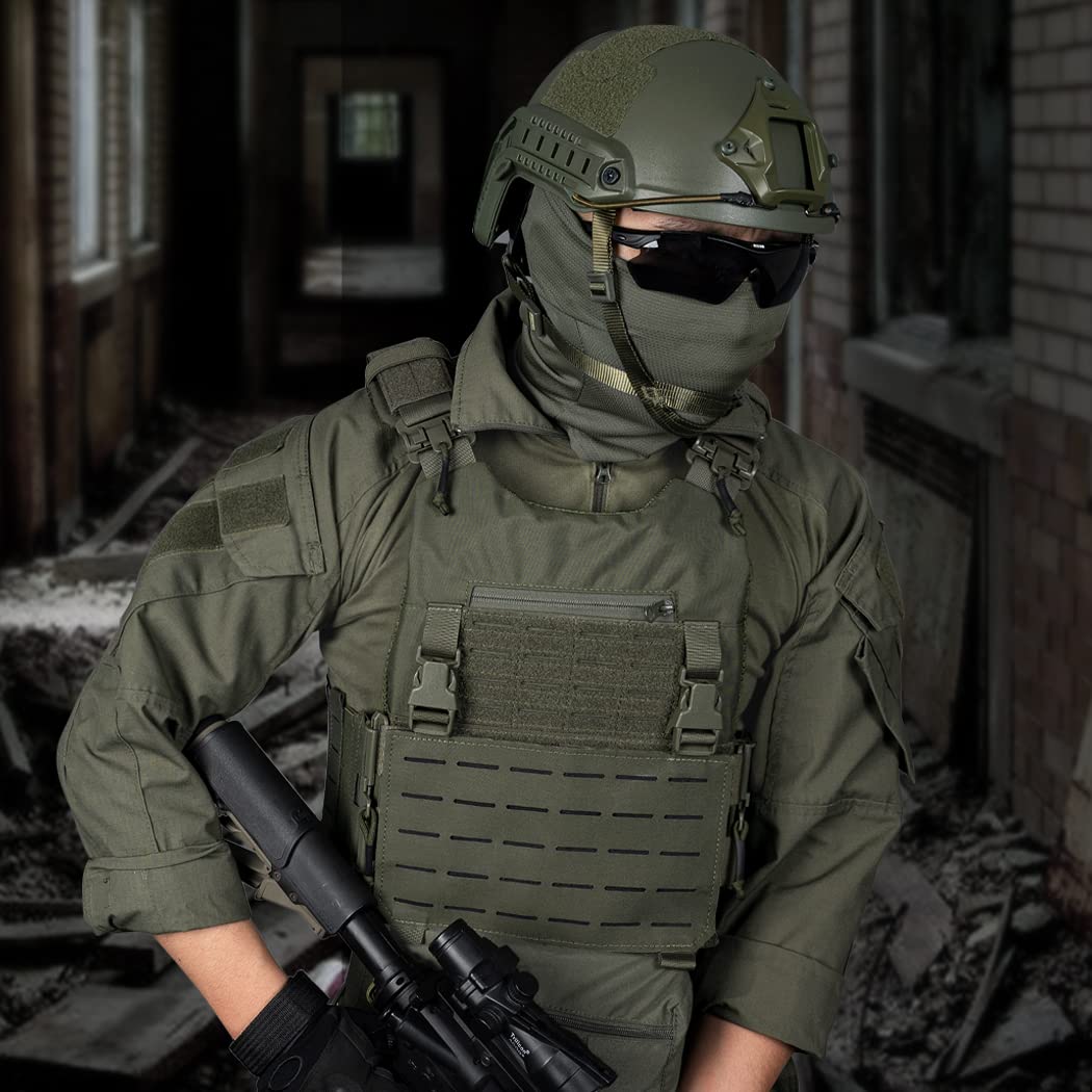 IDOGEAR Tactical Combat Vest for Hunting, Airsoft & Outdoor Training - Ranger Green - Durable Military Gear for Adventure & Survival Scenarios