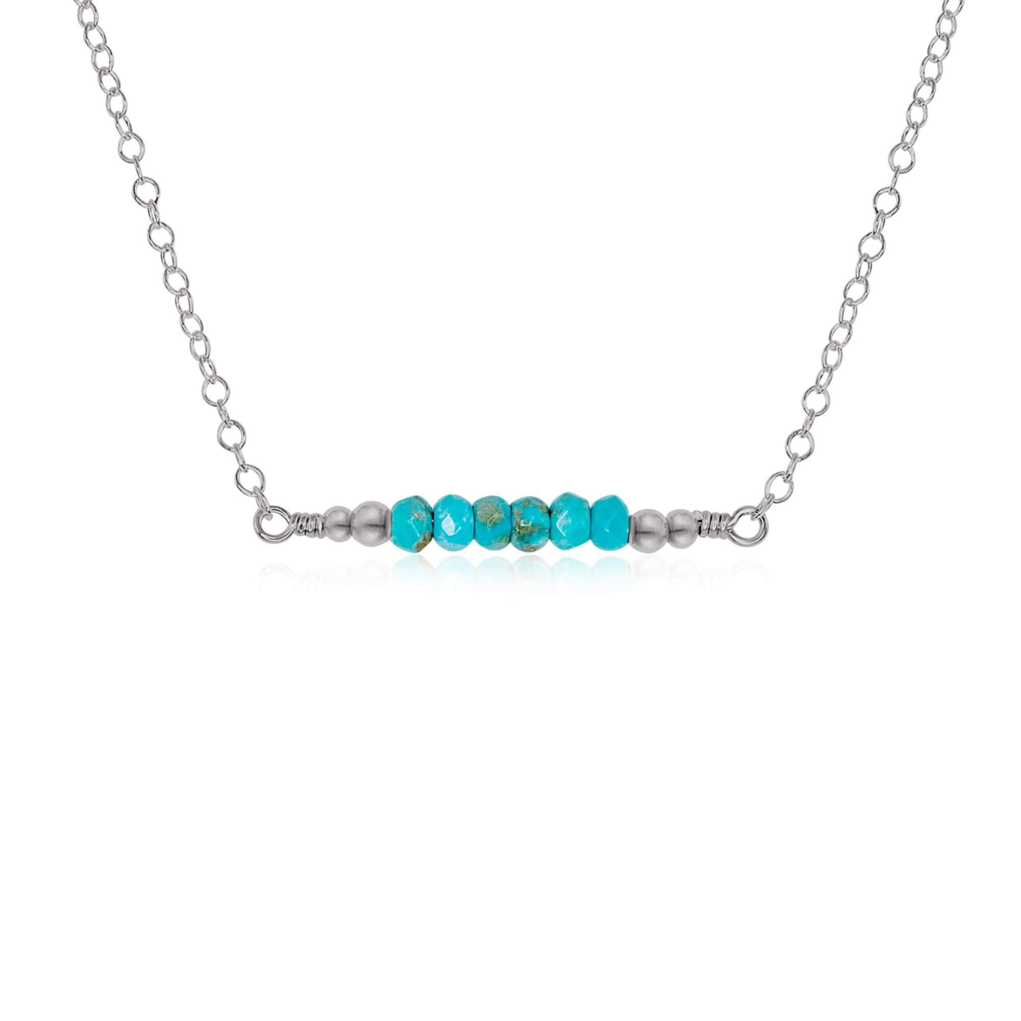 Sparkling Turquoise Faceted Bead Bar Necklace for Women - Elegant Bohemian Jewelry for Parties, Weddings & Everyday Wear