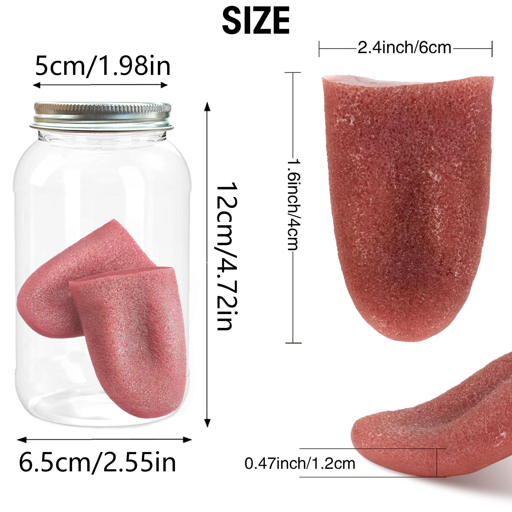 Bimkole Realistic Fake Tongue - 2PCS Halloween Prop for Scary Costume & Magic Tricks | Perfect for Horror Parties, Prank Gags, and Comedy Performances