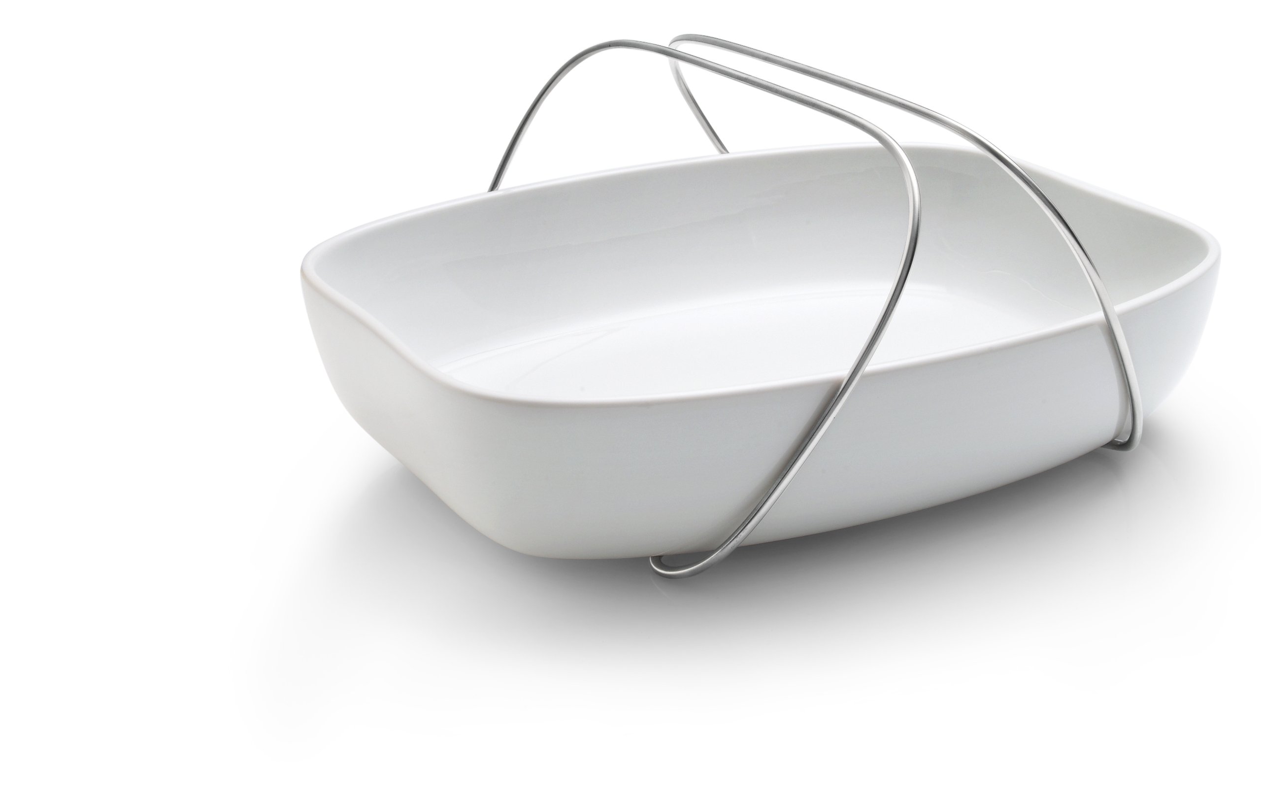 Eva Solo White Medium Serving Dish with Handle - 12.2 x 9.4 x 2.4 Inches - Perfect for Entertaining, Buffets & Kitchen Storage