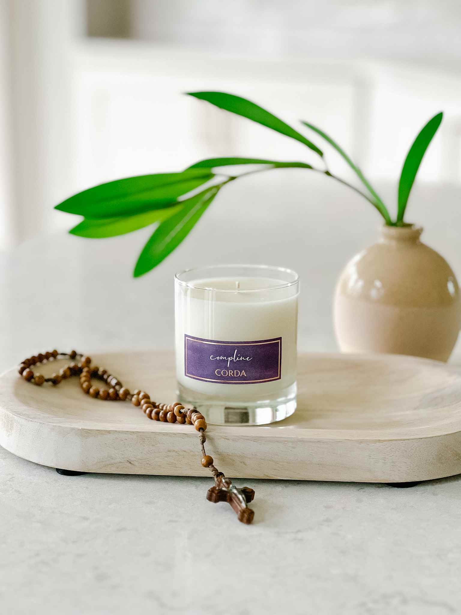 Compline Candle for Night Prayer - Dark Amber, Vanilla & Lavender Scented Soy Wax Candle | Relaxing Aromatherapy for Bedtime, Meditation & Spiritual Practices