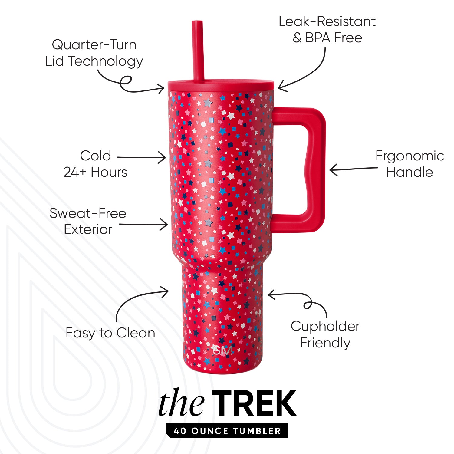 Premium Trek Tumbler 225 - 20oz Insulated Stainless Steel Water Bottle with Leakproof Lid - Perfect for Hiking, Camping & Outdoor Adventures