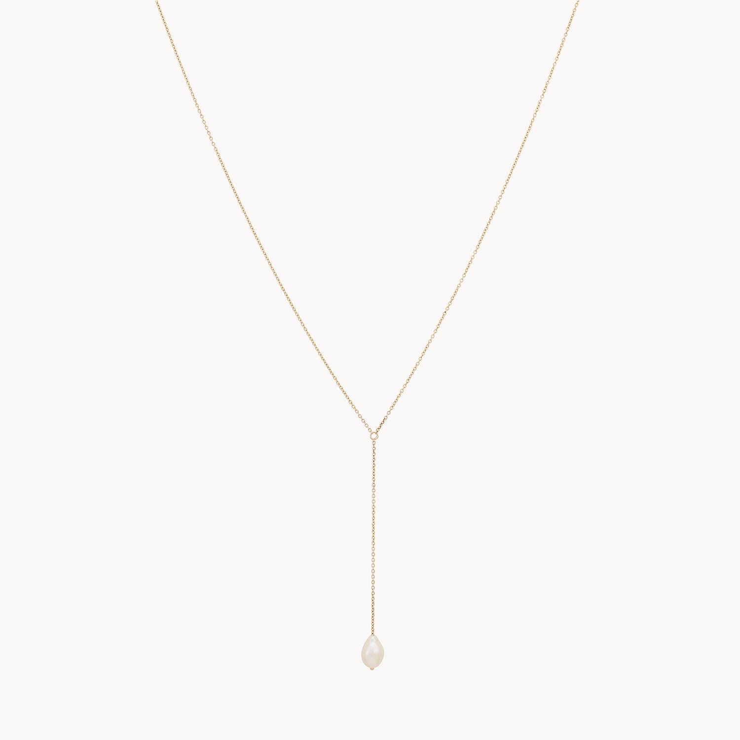 Sofia Perla Lariat Necklace - 14K Yellow Gold Pearl Necklace for Women, Elegant Layered Jewelry for Wedding, Party & Everyday Wear