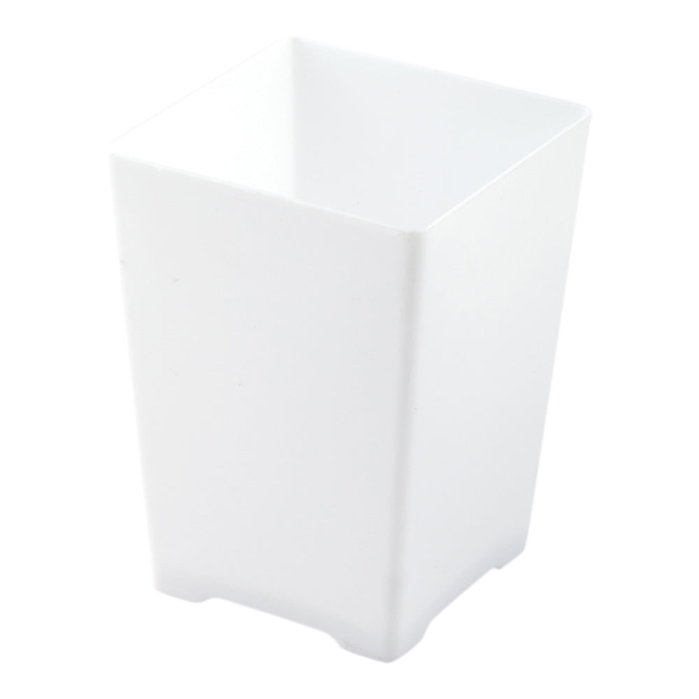 4 oz Square White Plastic Tall Quadrato Cups - 2 x 2 3/4 x 2 Inches - Pack of 100 - Perfect for Coffee, Tea, Smoothies, and Dessert Serving