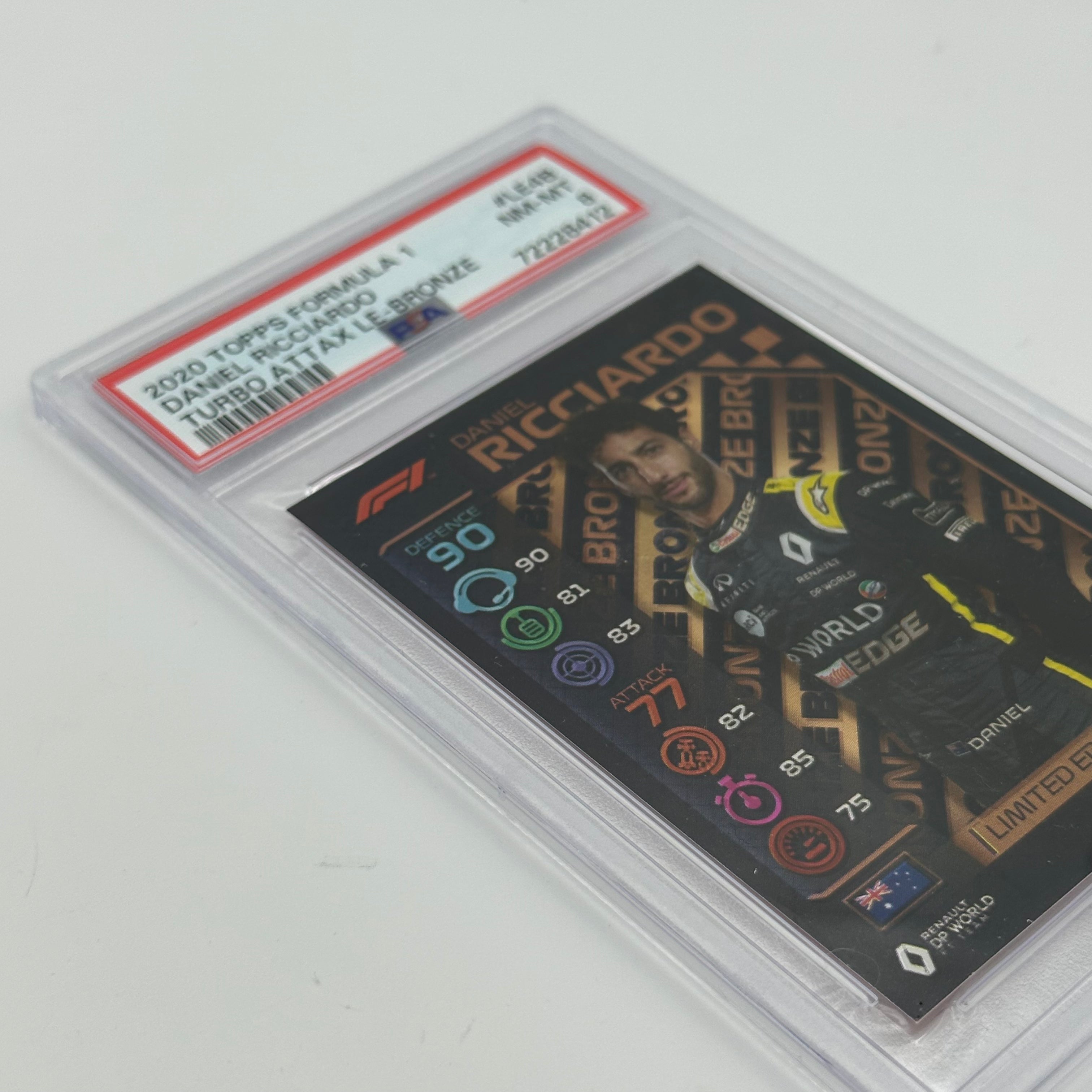 PSA 8 Graded Daniel Ricciardo #LE4B Limited Edition Bronze Trading Card - Perfect for F1 Collectors, Sports Memorabilia Displays & Investment Collections