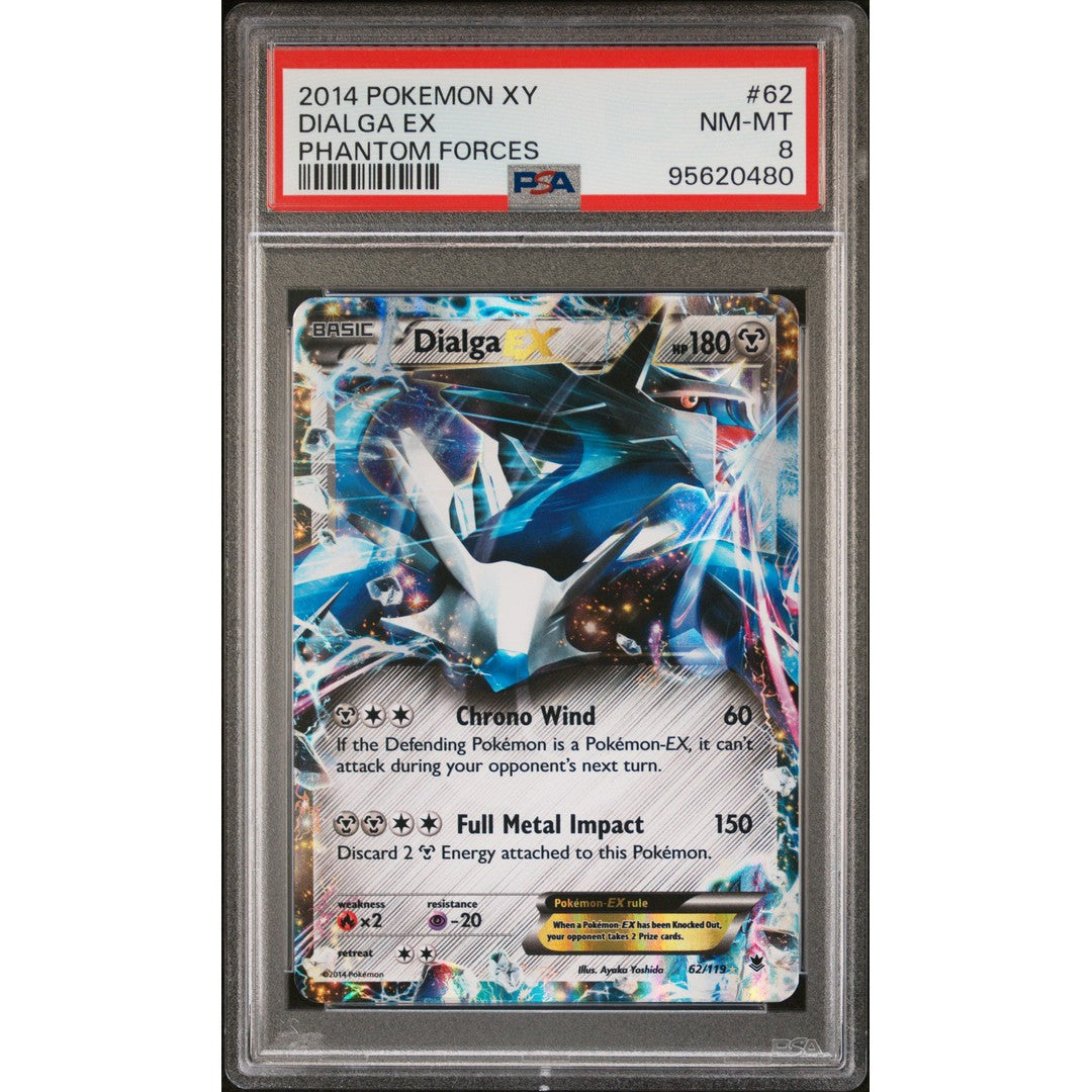2014 Pokemon Phantom Forces Dialga 62/119 PSA 8 Graded Card - Rare Collectible for Trading Card Game (TCG) Enthusiasts | Perfect for Display, Gaming & Investment