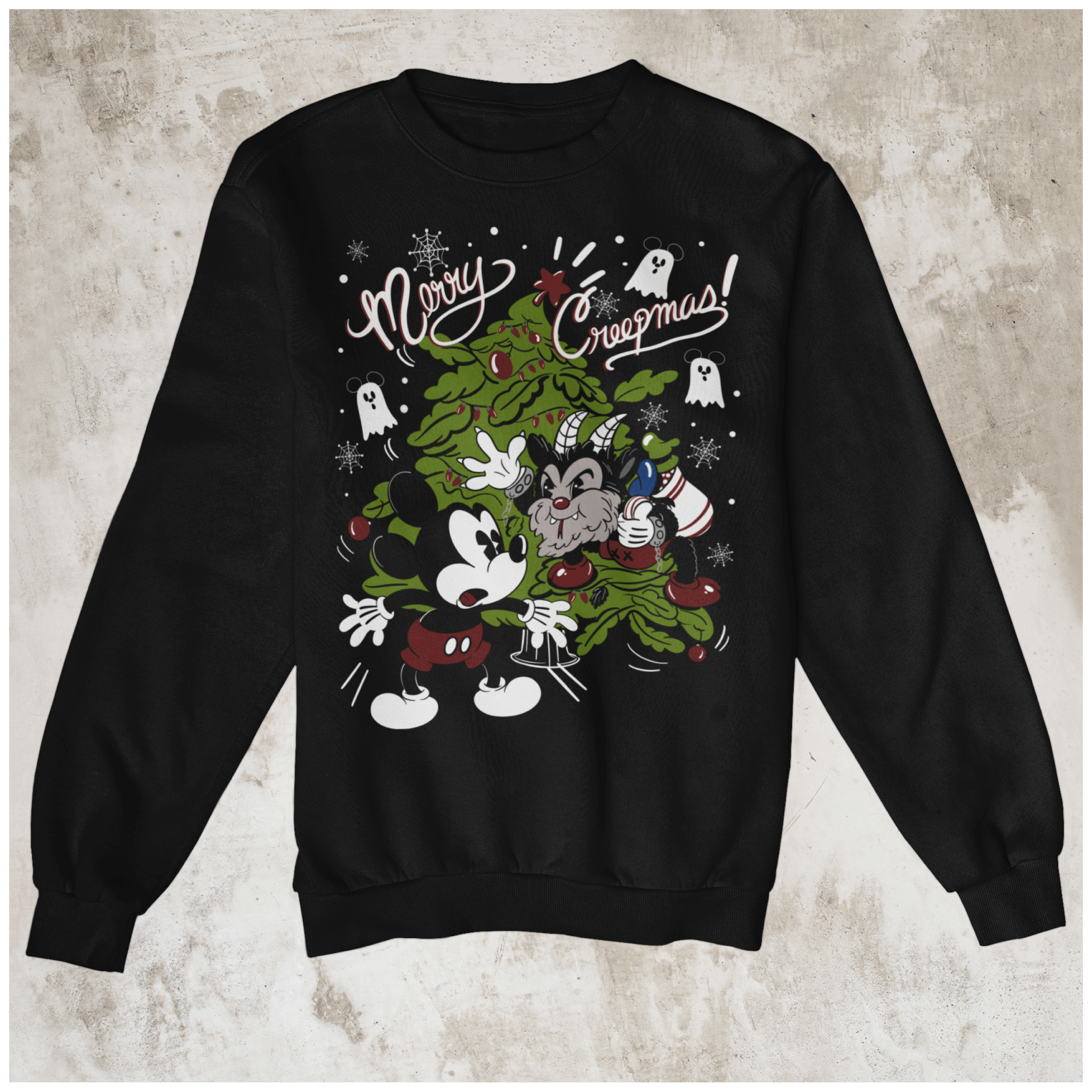 Krampus Creepmas T-Shirt & Sweatshirt - Funny Christmas Horror Holiday Apparel for Costume Parties & Ugly Sweater Contests