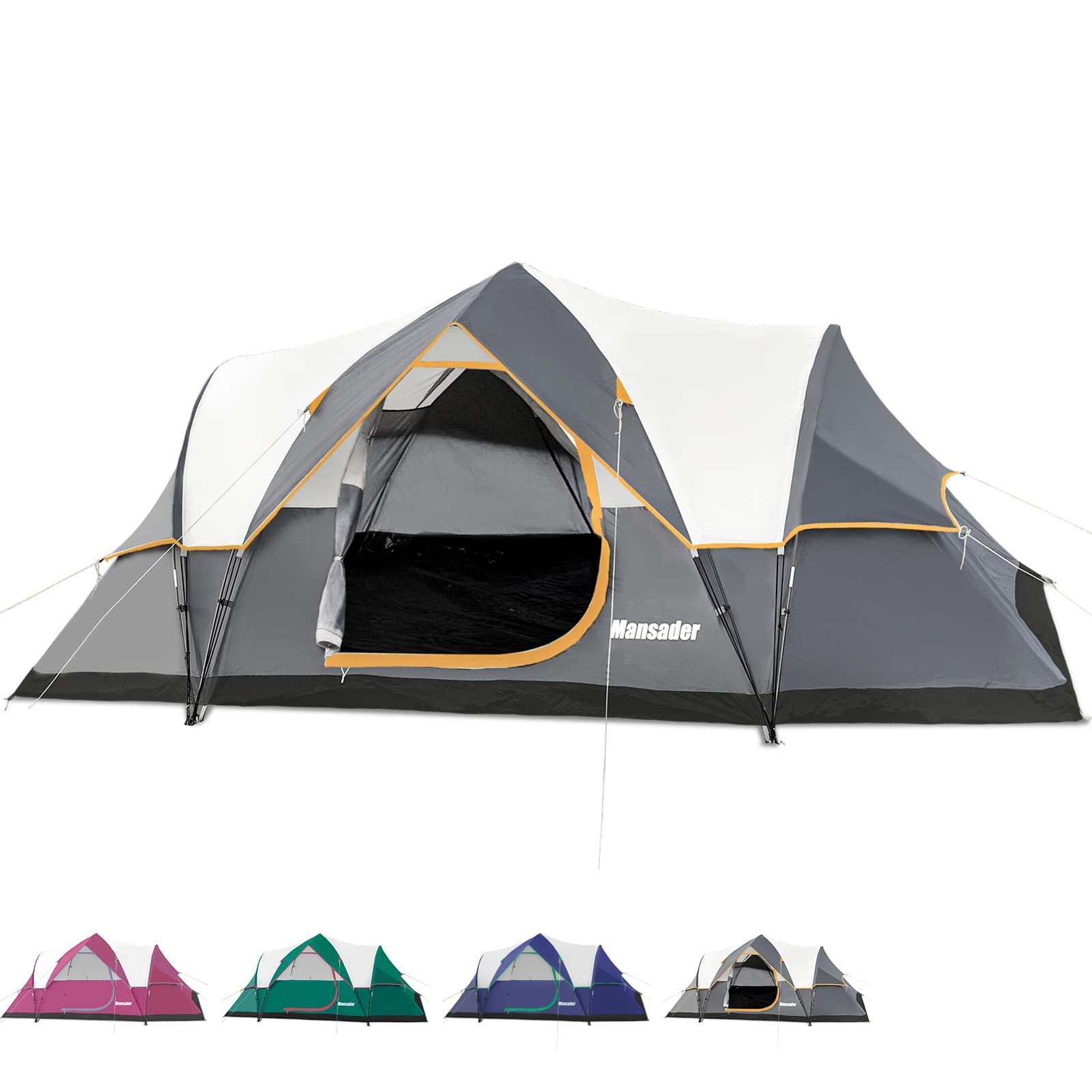 6 Person Family Camping Tent - Waterproof Windproof Outdoor Tent with Top Rainfly, Easy Setup Pop Up Tent for Camping, Hiking, Travel & Backpacking | Perfect for Family Adventures, Beach Trips and Music Festivals