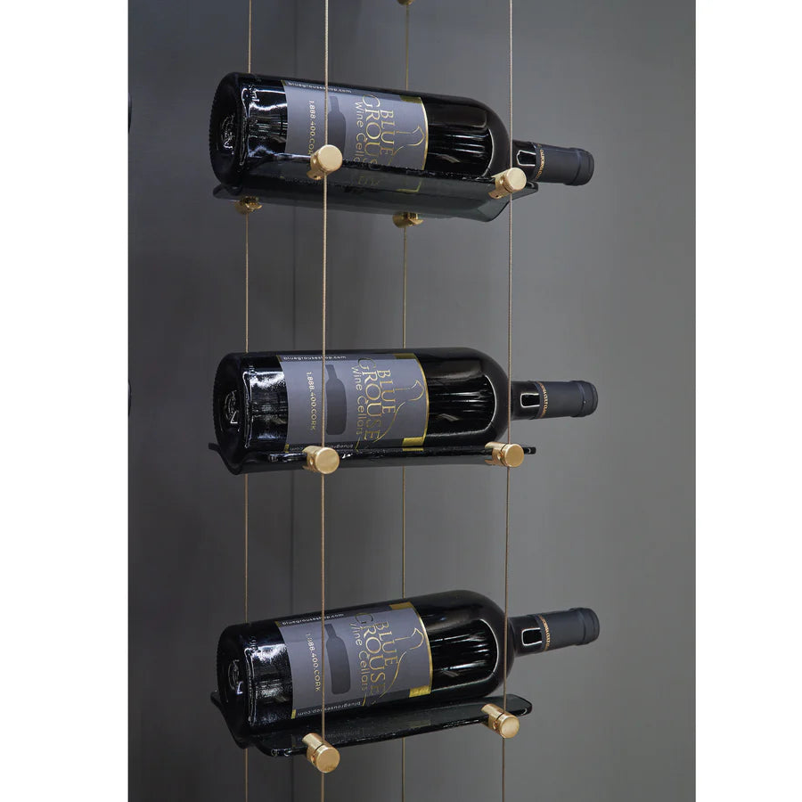Blue Grouse 6 Bottle Floating Cable Wine Rack Display Kit - Modern Wine Storage Solution for Home Bars, Restaurants, and Wine Cellars
