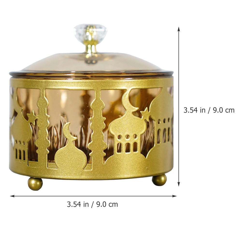 Lurrose Ramadan Candy Jar with Lid - Eid Mubarak Snacks Container for Kitchen & Party