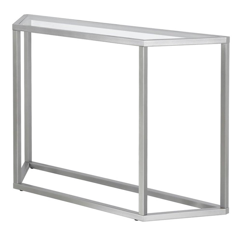 Levi 44'' Wide Silver Trapezoid Console Table - Modern Entryway, Living Room, or Hallway Decor for Stylish Home Interiors