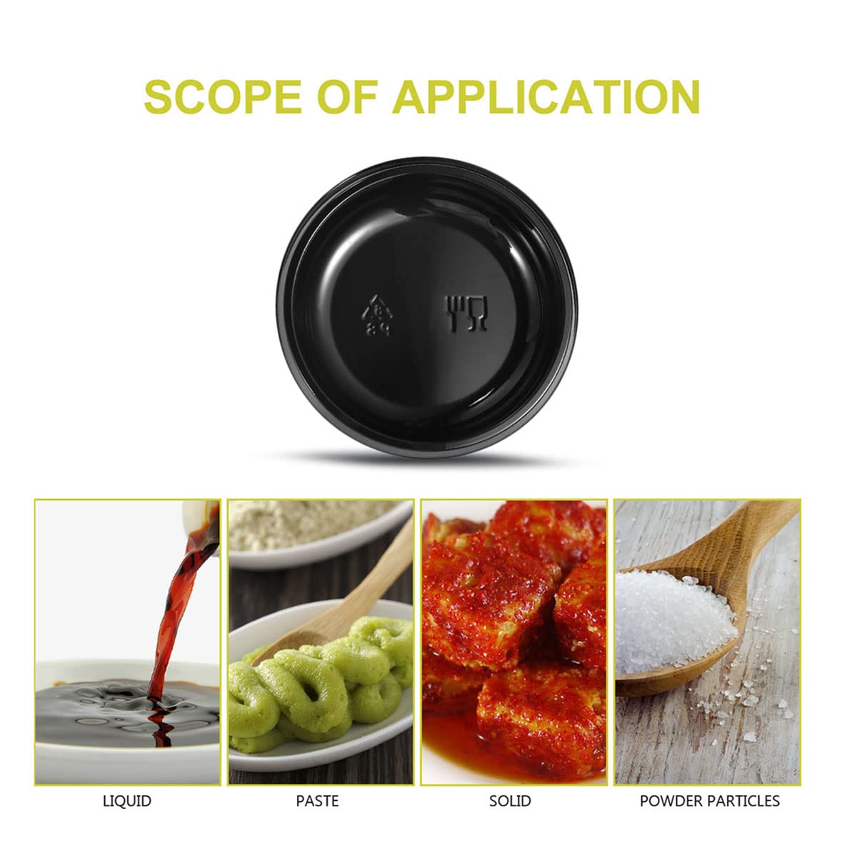 30-Pack Black Round Plastic Disposable Sauce Dishes - Small Dipping Bowls for Soy Sauce, Condiments, Soup & Seasoning - Perfect for Home, Restaurants, Parties & Catering Events