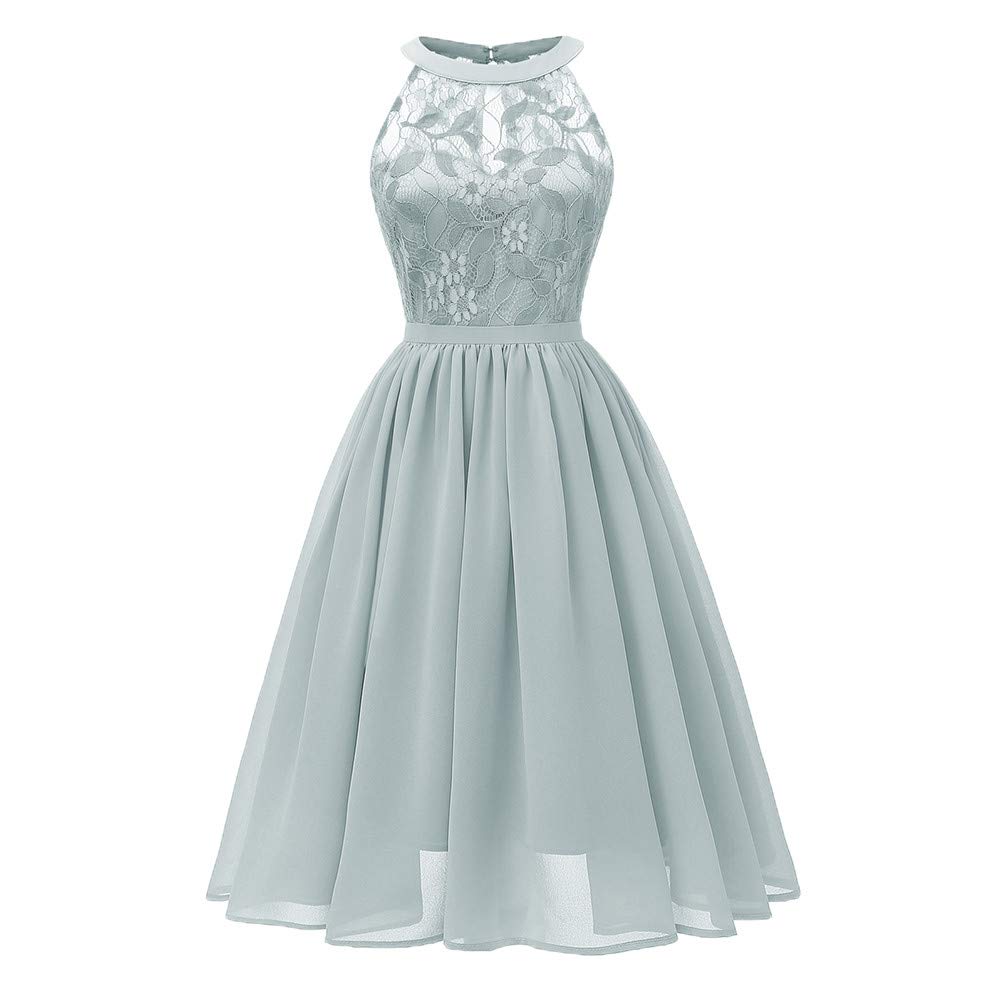 Limsea Women's Party Cocktail Dress - Elegant V-Neck Lace A-Line Swing Dress for Evening Events, Weddings & Special Occasions