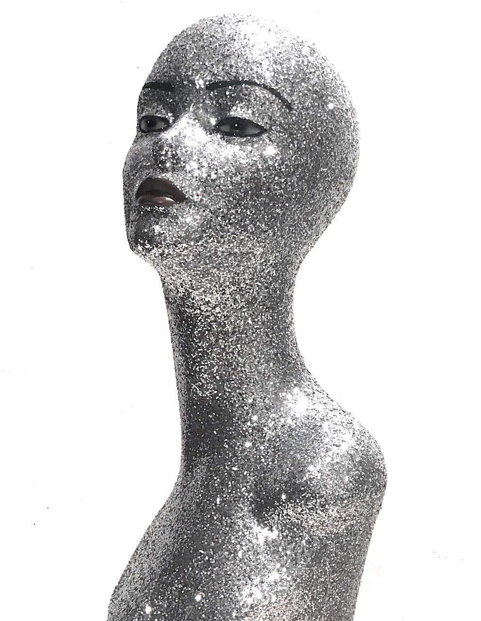 Professional Silver Mannequin Head for Hairstyling & Wig Display - Perfect for Salon, Barber Shop, Cosmetology Training & Home Practice