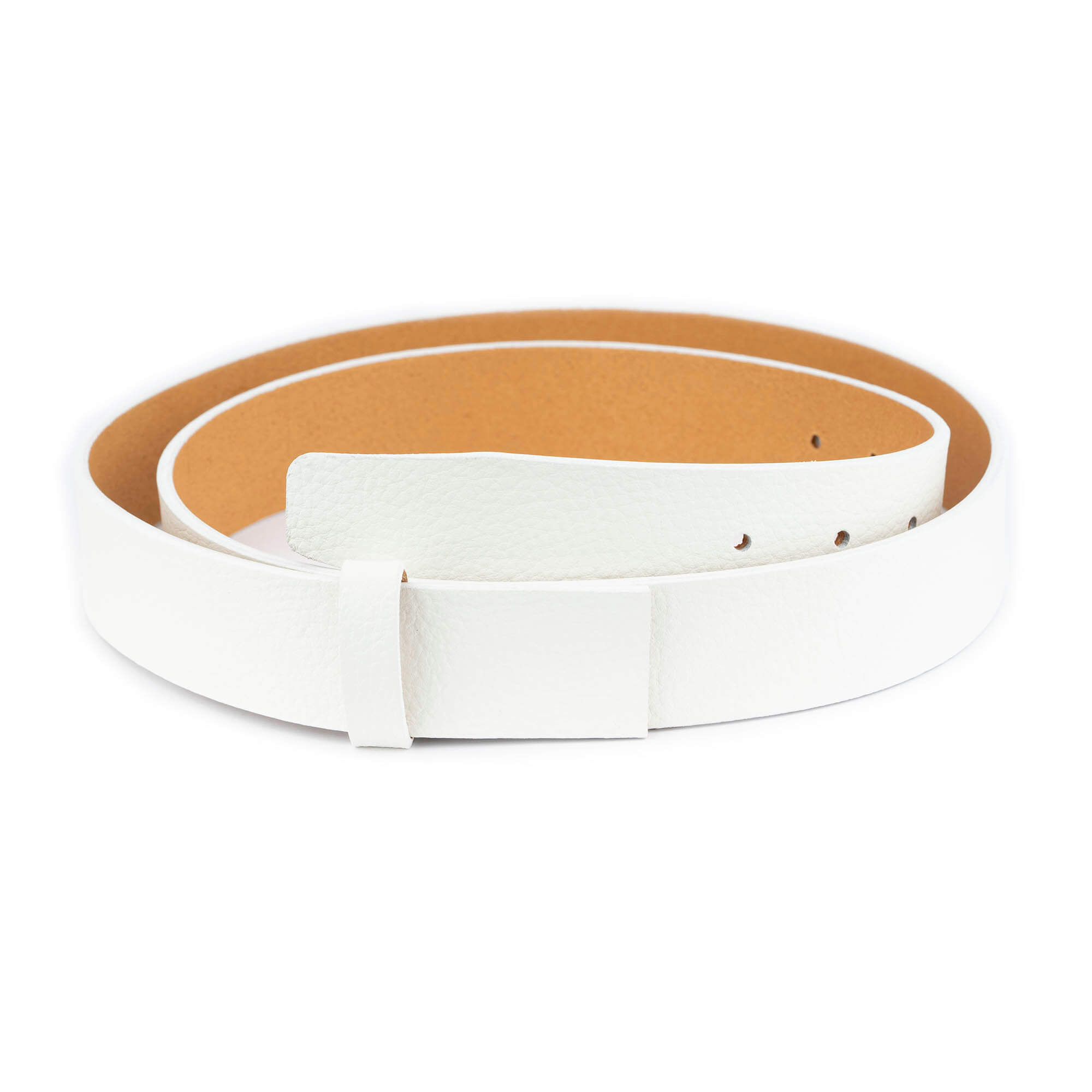3.5 cm White Pebbled Leather Belt Strap - Replacement for Cartier Buckles | Durable & Stylish Accessory for Men & Women | Perfect for Casual, Office & Formal Wear