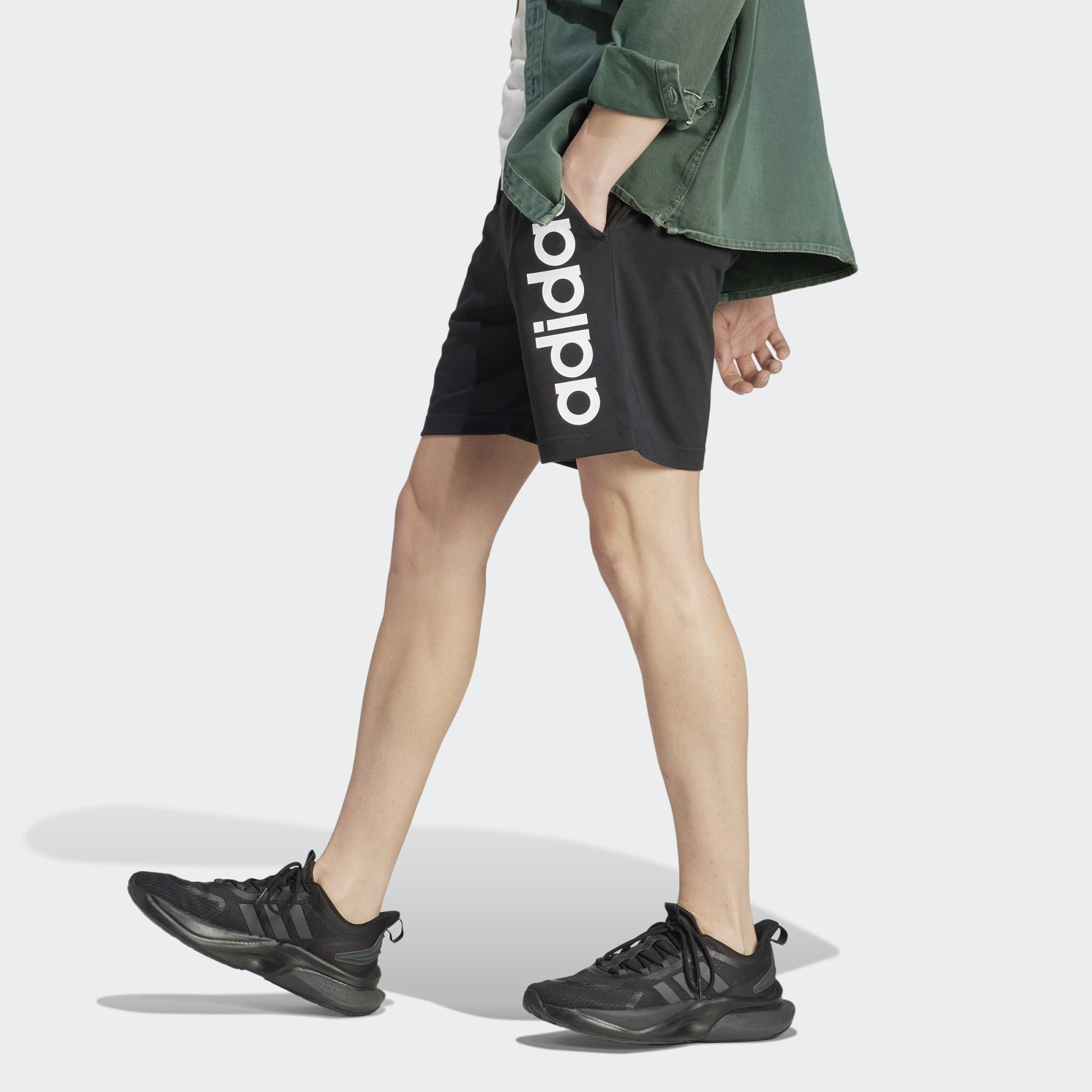 Adidas Men's Aeroready Essentials Linear Logo Shorts - Moisture-Wicking, Breathable & Comfortable for Running, Gym & Casual Wear
