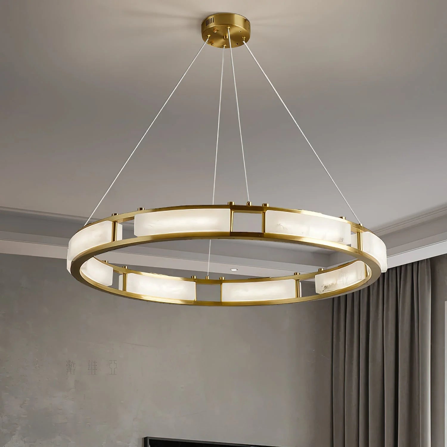 Elegant Qatar Alabaster Chandelier - Handcrafted Luxury Crystal Ceiling Light Fixture for Dining Room, Living Room & Bedroom Decor