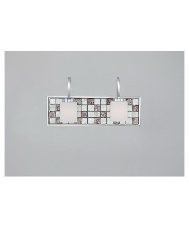 Quoizel VTRT8602C Vetreo Retro 2-Light Bathroom Vanity Wall Sconce with LED Nightlight - Polished Chrome Finish for Modern & Vintage Bathroom Decor