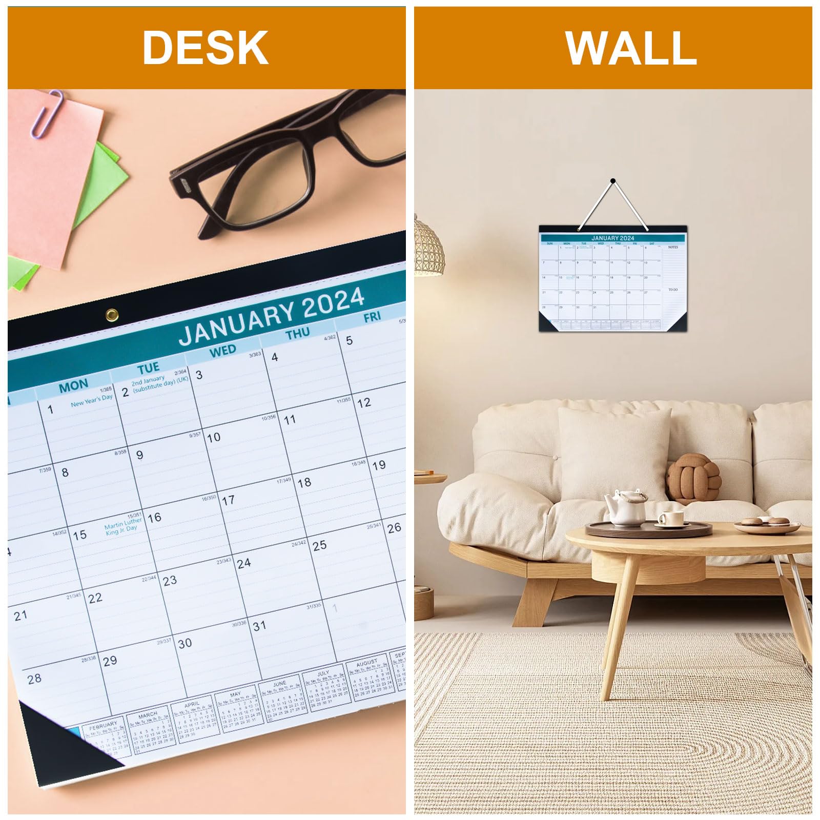 2025-2026 18-Month Large Desk & Wall Calendar Planner (17