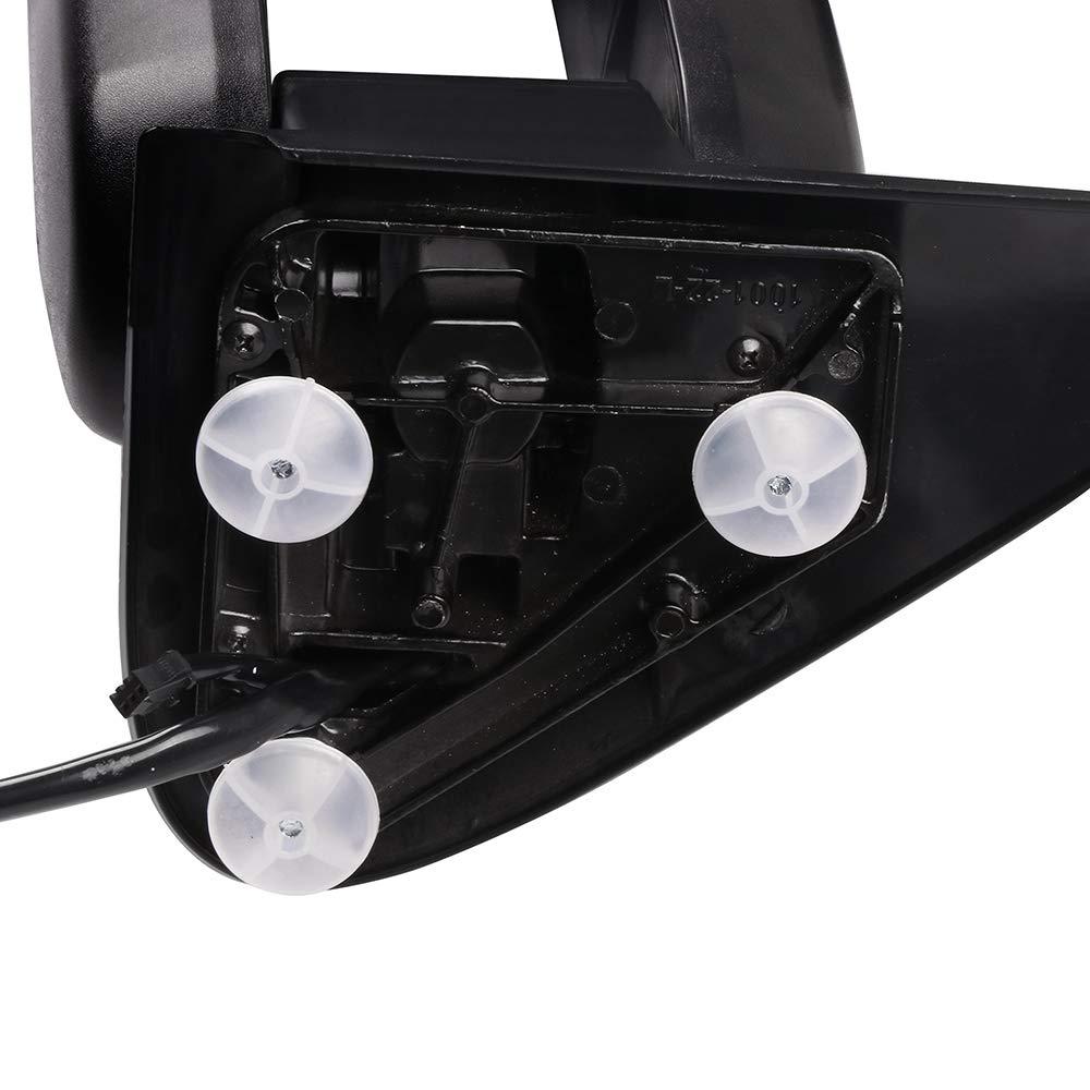 Heated Power-Adjustable Towing Mirrors for 2003-2006 Chevy Silverado & GMC Sierra Pickup Trucks - Black Cap, LED Turn Signal, Puddle Light - Perfect for Towing, Camping & Off-Road Adventures (Pair, LH & RH)