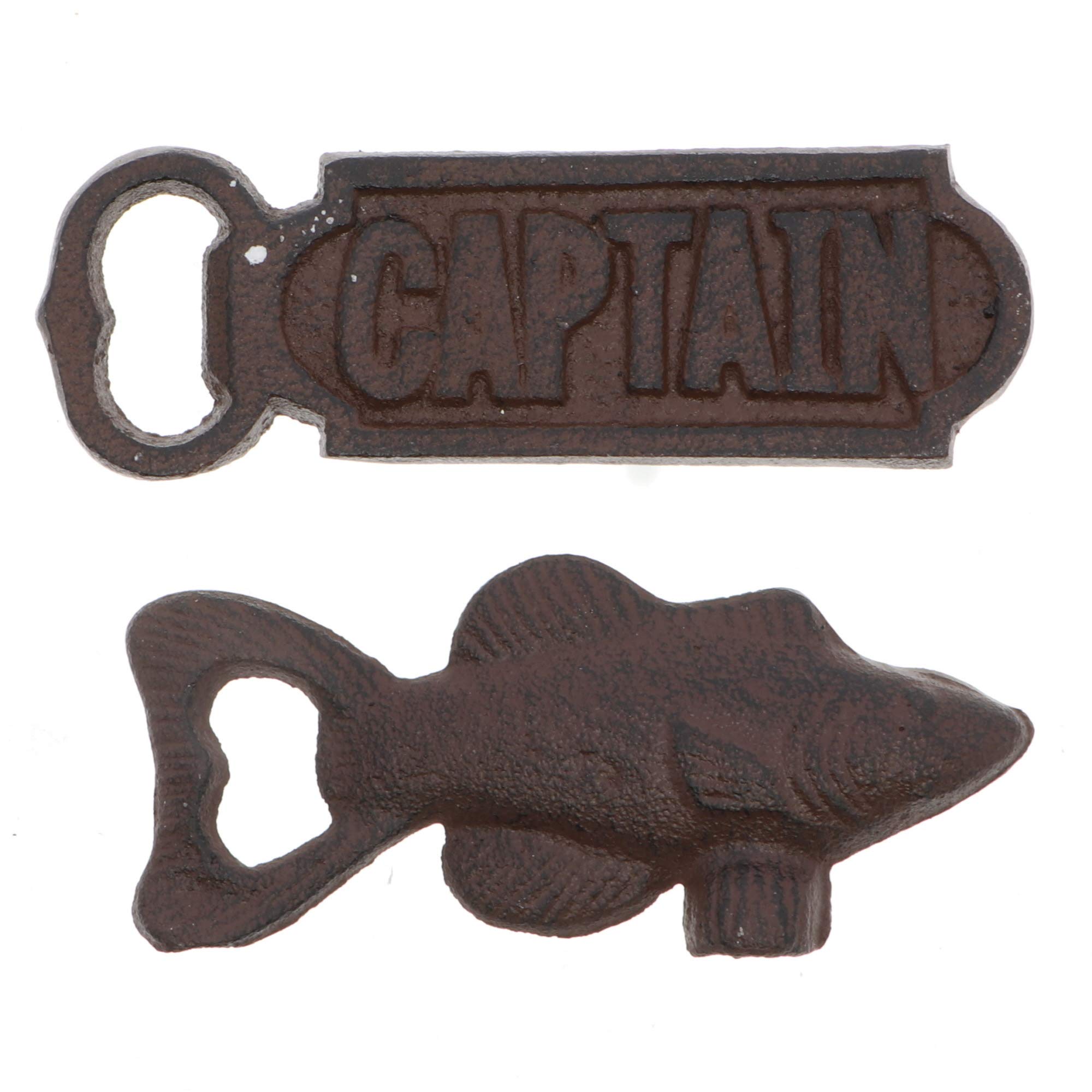 Vintage Nautical Cast Iron Bottle Opener Set of 2 - Rustic Wall Decor for Home Bar, Kitchen, or Man Cave - Perfect for Beer Lovers & Coastal Theme Parties
