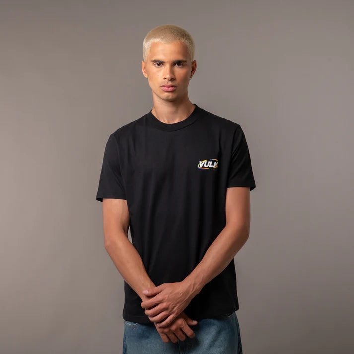 Vulk H Twister T-Shirt for Men - Black Cotton Short Sleeve Tee - Gym, Running & Casual Wear