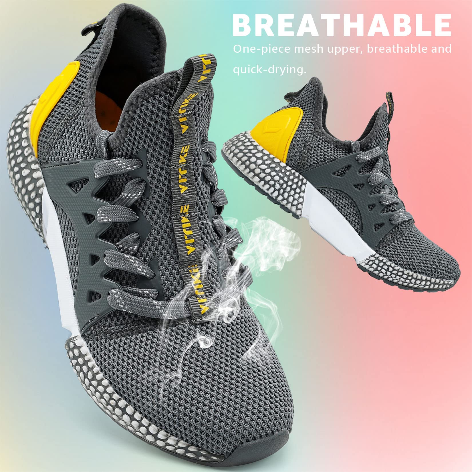 WETIKE Breathable Mesh Slip-On Running Shoes - Lightweight Comfort Sneakers for Men & Women - Perfect for Jogging, Gym Workouts & Casual Wear