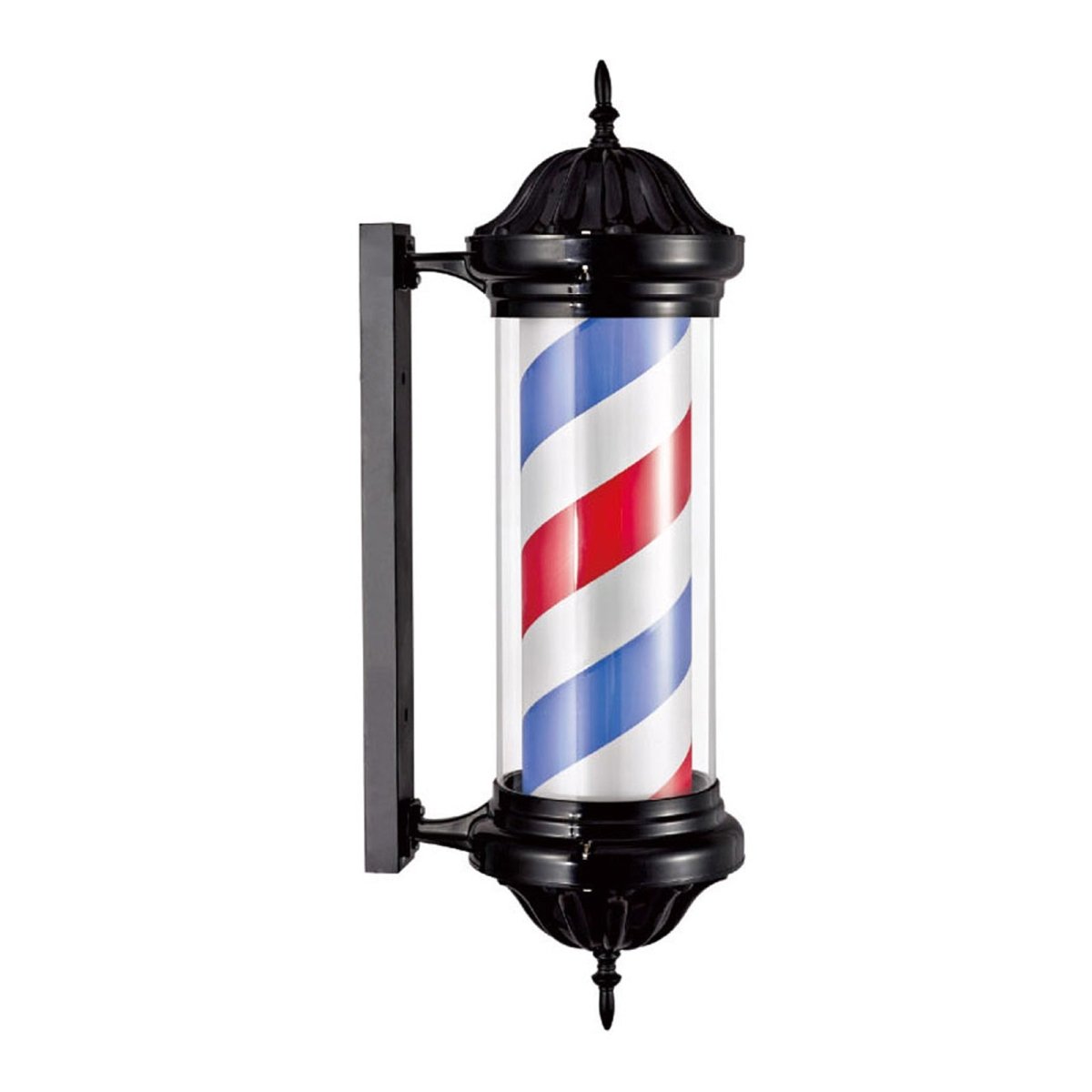 28In LED Blue Red Stripes Rotating Barber Pole Light - BP 848 for Barber Shop, Salon & Vintage Decor