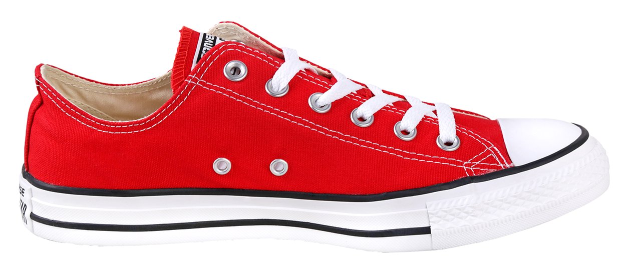 Converse Chuck Taylor All Star Low Top Sneakers - Men's Size 10 / Women's Size 12 - Classic Red Canvas Shoes for Casual Wear & Street Style (M9696)