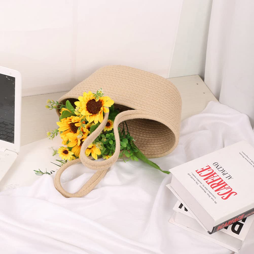 DOITOOL French Style Woven Straw Tote Bag - Women's Rattan Handbag for Beach, Shopping & Outdoor Use - Cotton Linen Wedding Storage Basket