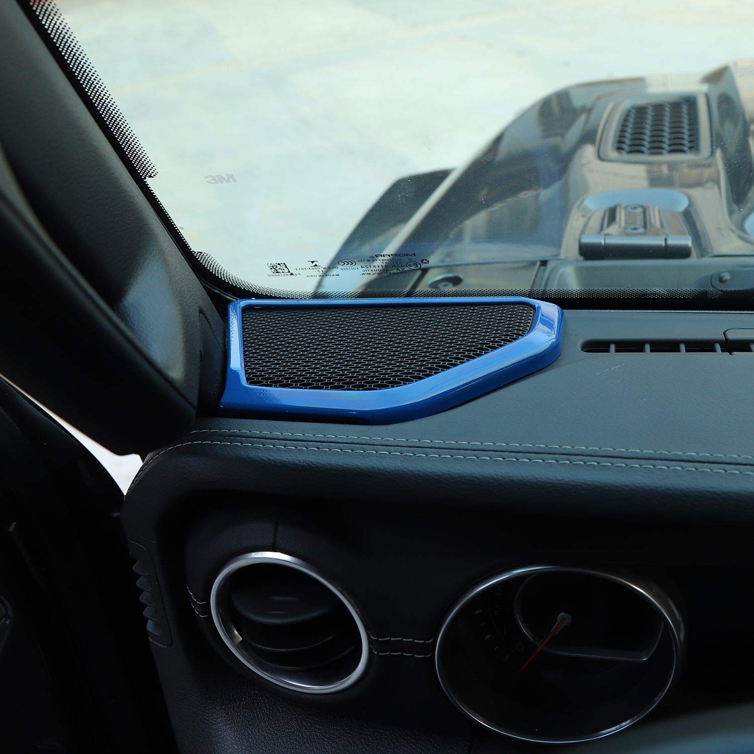 Premium ABS Speaker Audio Trim & A Pillar Trim Set (4pcs, Blue) – Compatible with 2018-2023 Jeep Wrangler JL/JLU & Gladiator JT – Interior Upgrade for Enhanced Sound & Style – Perfect for Off-Road Adventures & Custom Car Modifications