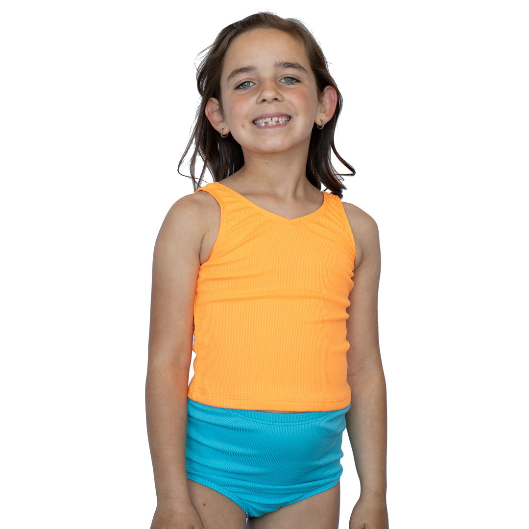 Girls V Neck Tankini Top - Comfortable Swimwear for Kids - Perfect for Beach, Pool & Summer Vacations