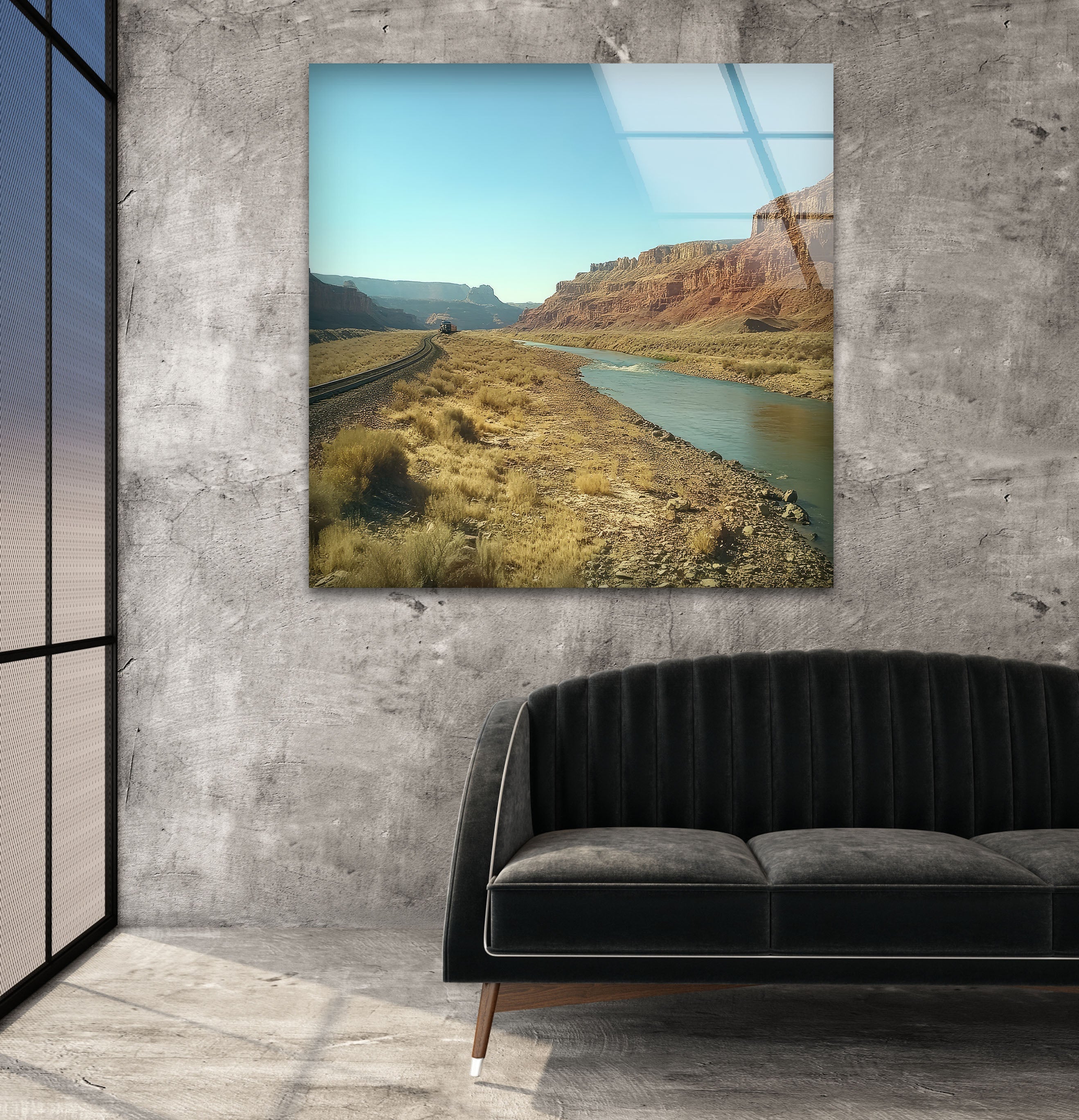 Stunning Utah Mountains Glass Wall Art - Handcrafted Landscape Decor for Living Room, Bedroom & Office | Perfect Gift for Nature Lovers