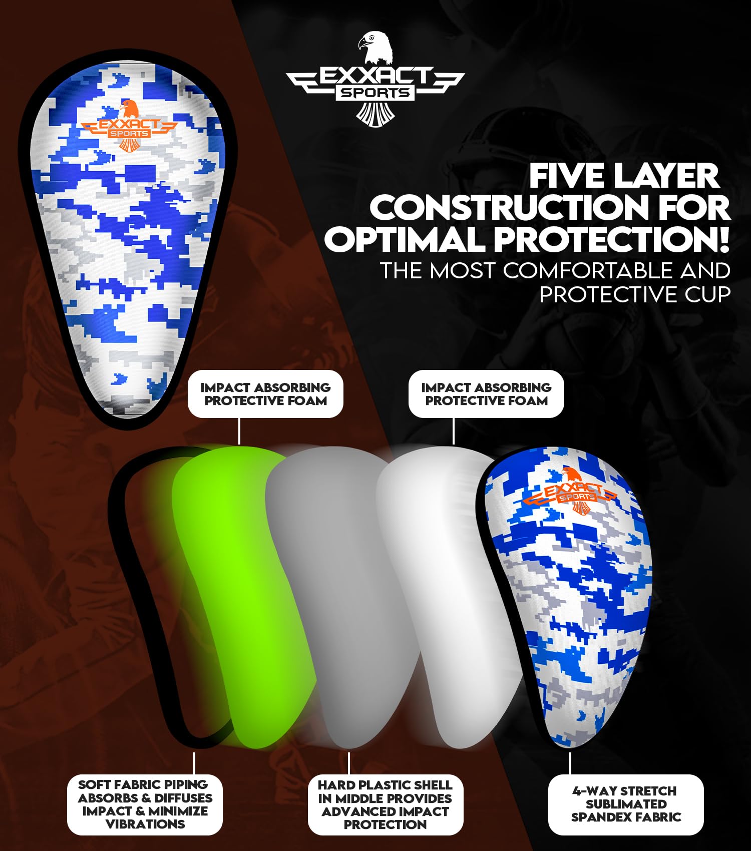 Men's Compression Shorts with Athletic Cup - Baseball, Football & Hockey Underwear for Sports