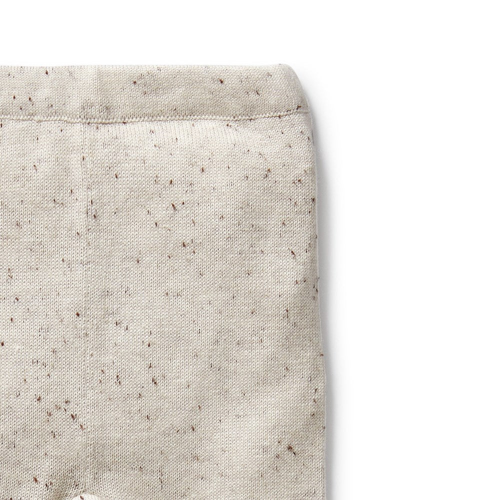 Organic Cookie and Cream Knitted Baby Leggings with Feet - Soft & Comfortable for Playtime, Sleep, and Everyday Wear