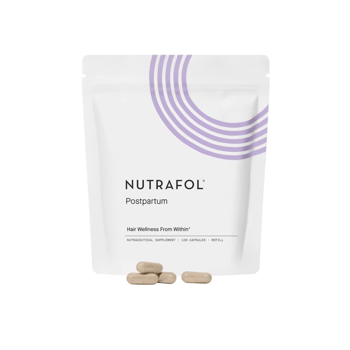 Nutrafol Postpartum Hair Growth Supplements for Women - Clinically Proven to Reduce Hair Shedding & Promote Thicker Hair Growth | Safe for Breastfeeding Moms | 1 Month Supply + Refill Pouch | Post Pregnancy Hair Loss Solution & New Mom Self-Care Essential