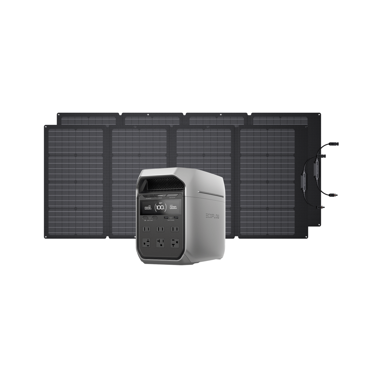 EcoFlow DELTA 3 Series Portable Solar Generator (160W) - Off-Grid Power for Camping, RV & Emergency Backup