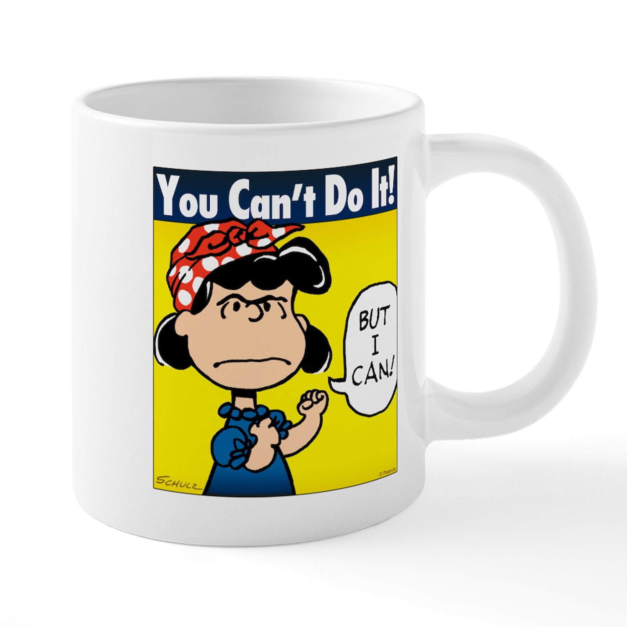 Lucy The Riveter 20 oz Ceramic Coffee Mega Mug - Insulated Large Coffee Cup for Office, Home & Camping | Vintage Rosie The Riveter Design