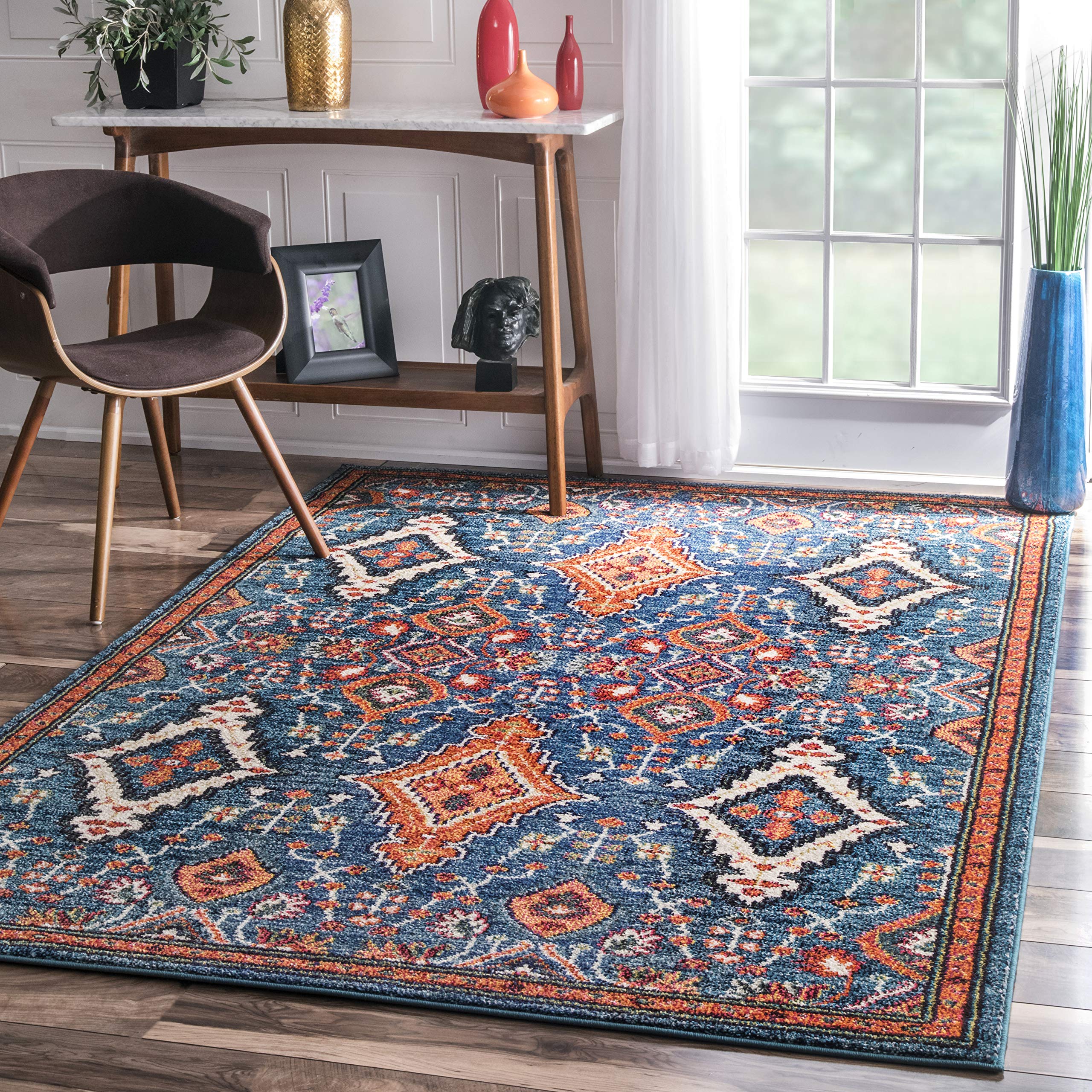 nuLOOM Diamond Elayne 4x6 Feet Modern Geometric Area Rug - Non-Slip Living Room Carpet for Bedroom, Dining Room & Home Decor (Multi-Color)